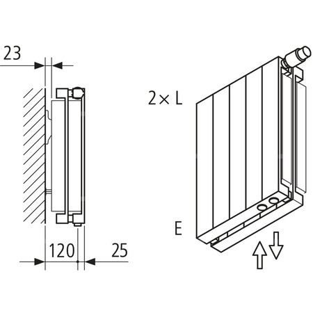Grzejnik płytowy typ 22 KERMI V-HVV wym. 800 x 420 mm, kolor biały, moc 854 W