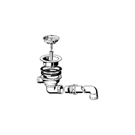 Odpływ nr wzoru 7139.15 G: 1½ fi: 114,5 do zlewozmywaków z otworem odpływowym fi 90