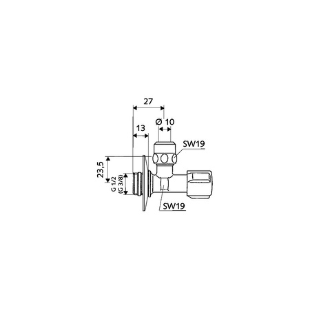 Regulacyjny zawór kątowy COMFORT 1/2" chrom z ASAG