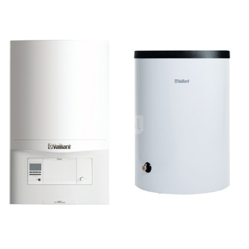Pakiet - Kocioł gazowy jednofunkcyjny VAILLANT ecoTEC pro VC 146/5-3 kondensacyjny wiszący 5.9-15.3kW + Czujnik c.w.u. + Zasobnik c.w.u VIH R 150/6B