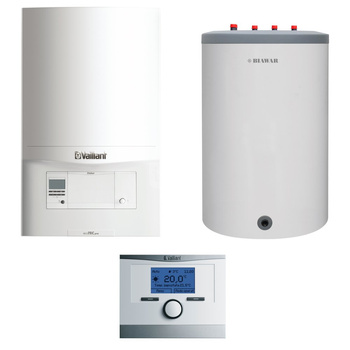Pakiet - Kocioł gazowy jednofunkcyjny VAILLANT ecoTEC pro VC 146/5-3 kondensacyjny wiszący 5.9-15.3kW + Czujnik c.w.u. + Regulator calorMATIC 350 + Zasobnik c.w.u Lindo 120L