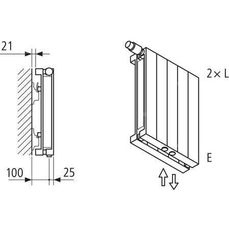 Grzejnik płytowy typ 20 KERMI V-HVV wym. 600 x 560 mm, kolor biały, moc 600 W