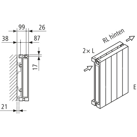 Grzejnik płytowy typ 20 KERMI HVN wym. 2200 x 350 mm, kolor biały, moc 1170 W