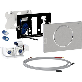 Elektryczny zestaw uruchamiający WC Geberit, zasilanie bateryjne, Sigma10, 12cm, stal nierdz.