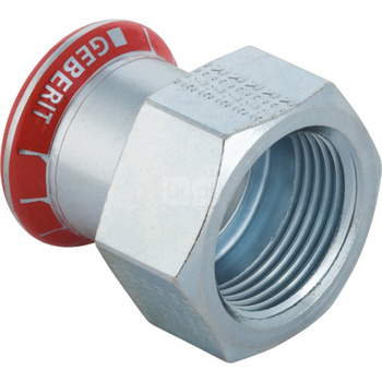 Złącze GEBERIT Mapress C-Stahl przejściowe, stal (ocynk galwaniczny/elektrolityczny) (ocynk), 3/8'' x 15 mm (GW x mufa zaprasowywana), (głębokość: 1.5 mm) z uszczelką