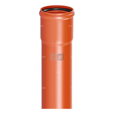 Rura kanalizacyjna zewnętrzna pvc-u MAGNAPLAST KGEL 160 x 3000 x 5.2 z kielichem wydłużonym lita pomarańczowa, klasa SN 12