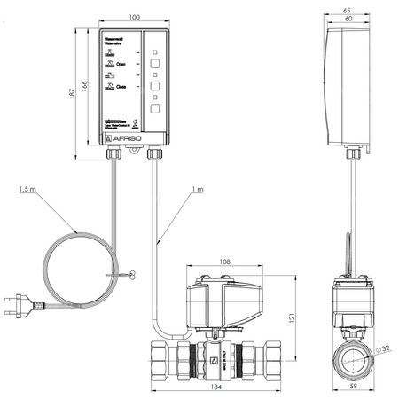 System detekcji wycieku AFRISO WaterControl 01.4 GW 1/2''