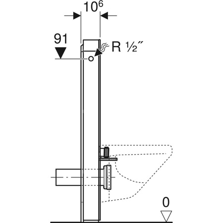 Moduł sanitarny do WC wiszącego GEBERIT Monolith, 1010 mm x 480 mm x 106 mm, regulacja wysokości, front: imitacja betonu, bok: czarny
