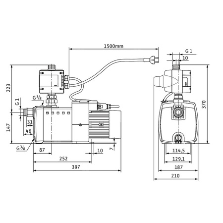 Wilo-HiMulti 3 C 1-44 pompa do wody deszczowej i pitnej, normalnie zasysająca, ze sterownikiem
