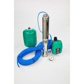 Zestaw z pompą głębinową 3-calową Wilo-Sub TWU 3.03-05-HS-ECP-B, stabilne ciśnienie 90 m