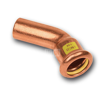 Łuk 45' SANHA Press Gas, miedź, 54 mm (zw x zz)
