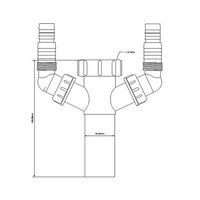 Przedłużka do syfonu zlewozmywakowego 11/2"x40mm z podłączeniem do pralki i zmywarki