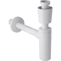 Syfon z wkładem syfonującym Geberit do umywalki, z rozetką zaworu, wylot poziomy: d=32mm, G=1 1/4″, Biały-alpin