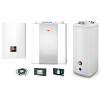 Pakiet - Kocioł gazowy jednofunkcyjny WOLF FGB-24 kondensacyjny wiszący 5.3 - 20.7 kW + Czujnik c.w.u. + RegulatorBM-2 + RekuperatorCWL 400P + Zasobnik c.w.uVulcan 140L stojący