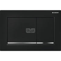 Przycisk uruchamiający Geberit Omega20, przedni/górny, czarny-chrom bł.-czarny, prostokątny