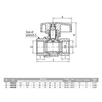 Zawór kulowy VALVEX Tryton mosiądz niklowany, PN40 1/2'' GW, uchwyt: motylek