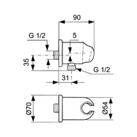 CERAWELL PRZYŁĄCZE KĄTOWE Z UCHWYTEM
