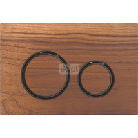 Przycisk uruchamiający Geberit Sigma50, przedni, amerykański orzech włoski, pierścienie: czarny chrom, okrągły