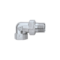 Złączka trzyczęściowa kątowa. Wykończenie: chrom 1/2" GW x GZ ze złączką