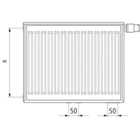 Grzejnik płytowy typ 33 KERMI X2 Profil-Vplus, prawy, z osłonami wym. 500 x 1800 mm, kolor biały, moc 3499 W
