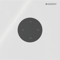Elektroniczny zawór spłukujący Geberit do pisuaru, zasilanie bateryjne, Typ 40, szkło białe, okrągły