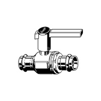 Zawór kulowy VIEGA 2370 stal nierdzewna, PN16 42 mm zz x zz, uchwyt: dźwignia