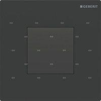 Elektroniczny zawór spłukujący Geberit do pisuaru, zasilanie 230V, Typ 20, czarny mat, easy-to-clean, prostokątny