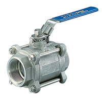 Typ X3777S - zawór odcinający kulowy z napędem ręcznym, przyłącza do wspawania gniazdowego, korpus trzyczęściowy, Pnom 2,5 MPa, tmax=200 st.C. 2 1/2''