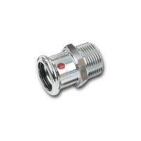 Nypel SANHA Therm, stal (Cynk/nikiel), 12 mm x 3/8'' (zw x GZ)