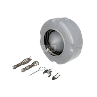 Zestaw sprężyny do czyszczenia odpływów 3/8" (10 mm) x 35' (10,7 m) ze złączem męskim, model C-6 z bębnem wewnętrznym, drążkiem reakcyjnym i zestawem narzędzi T-250