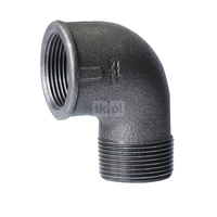 Kolano nakrętno-wkrętne czarne 3/4'' A4 STRONG