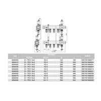 Rozdzielacz hydrauliczny VALVEX Base K2MINI-10 stal niedzewna, odgałęzień: 10 (1/2''), do CO + zawory odcinające