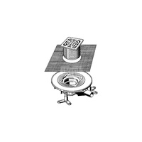 Wpust VIEGA 491421 z 1 przyłączem DN 50, odpływ pionowy, kratka 150x150mm stal