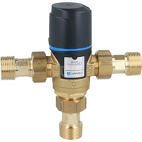 Zawór regulacyjny termostatyczny do wody ciepłej AFRISO ATM 341 ze śrubunkami mosiądz GZ 3/4'', DN 15, zakres temp. 20...43'C, Kvs 1.6m3/h, max. 90'C, max. 10bar