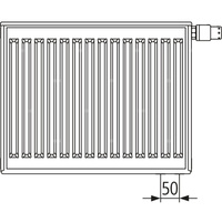 Grzejnik płytowy typ 22 KERMI X2 Profil-V, prawy, z osłonami wym. 750 x 1200 mm, kolor biały, moc 2384 W