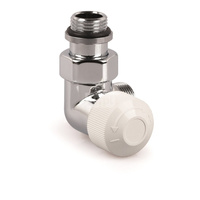 Zawór termostatyczny Thera Design, chrom, narożny, lewy, 1/2", konieczne złączki FEM24C/FEM24P/FEM24M