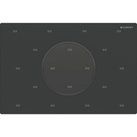 Przycisk uruchamiający Geberit Sigma10 do systemu spłukiwania WC z elektronicznym uruchamianiem spłukiwania, okrągły: Płyta: czarny mat, z powłoką easy-to-clean, Pierścień ozdobny: czarny