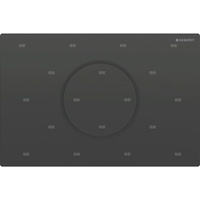 Przycisk uruchamiający Geberit Sigma10 do systemu spłukiwania WC z elektronicznym uruchamianiem spłukiwania, okrągły: Płyta: czarny, Pierścień ozdobny: czarny mat