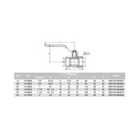 Zawór kulowy VALVEX Oro mosiądz niklowany, PN16 1/2'' GW, uchwyt: dźwignia