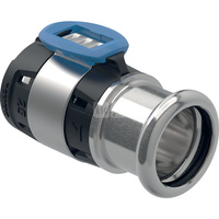 Złączka przejściowa GEBERIT FlowFit, stal crnimo 1.4401, 20 mm x 18 mm (łącznik zaprasowywany x mufa zaprasowywana)