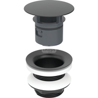 Zawór zestawu odpływowego Geberit ze swobodnym przepływem i pokrywą odpływu: Czarny mat, L=5cm
