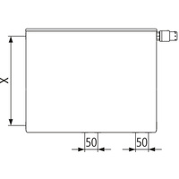 Grzejnik płytowy typ 11 KERMI Plan-Vplus, lewy, z osłoną wym. 405 x 905 mm, kolor biały, moc 560 W