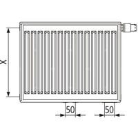 Grzejnik płytowy typ 33 KERMI X2 Profil-Vplus, lewy, z osłonami wym. 600 x 2300 mm, kolor biały, moc 5143 W