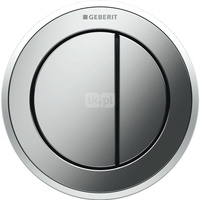 Pneumatyczny przycisk uruchamiający WC Geberit Typ 10, ręczny, podtynkowy, dwudzielny, chrom-chrom mat