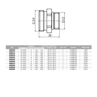 Rozdzielacz hydrauliczny VALVEX Proff K3-10 mosiądz GW 1'', odgałęzień: 10 (3/4''), do CO