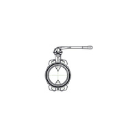 Przepustnica międzykołnierzowa z dźwignią, PN16, DN200, uszczelnienie EPDM