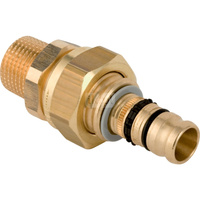 Śrubunek przejściowy GEBERIT Mepla, Cu / Cu, 1/2'' x 20 mm (GZ gazowy stożkowy x końcówka wciskowa) z uszczelką