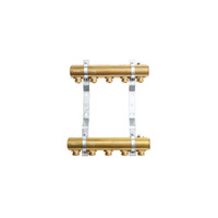 Rozdzielacz mosiężny do CO z nyplami  - QIK Optimo III RMS-5-50 - 7 sekcji