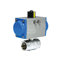 Zawór odcinający kulowy mosiężny, typ PKO gwintowany z napędem pneumatycznym dwustronnego działania, Pnom=2,5MPa, Tmax=180C 1/4"