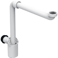 Syfon z wkładem syfonującym Geberit do umywalki, model oszczędzający przestrzeń, wylot poziomy: d=32mm, G=1 1/4″, Biały-alpin